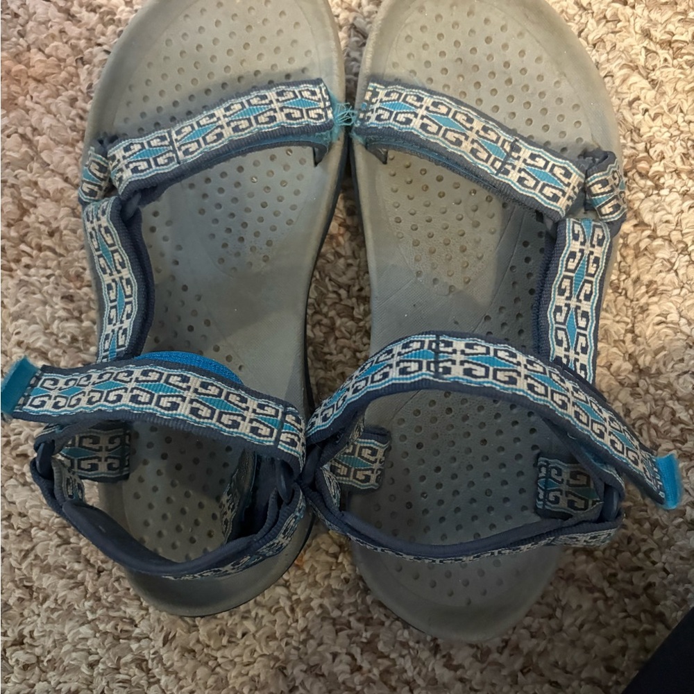 Teva Blue and Gray Patterned Sandals